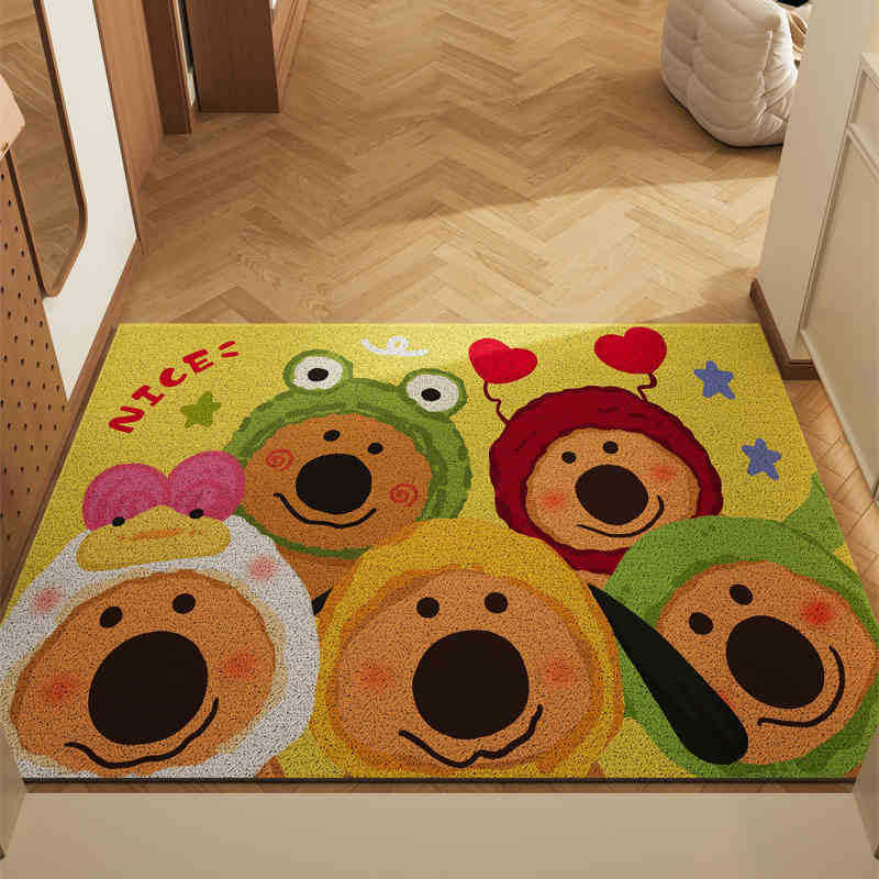 Cartoon coil door mat set of 2 with group of dogs design, 50x80cm