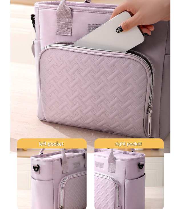 Cadouin Insulated Lunch Tote, Triple Layer Oxford, 11L, Purple