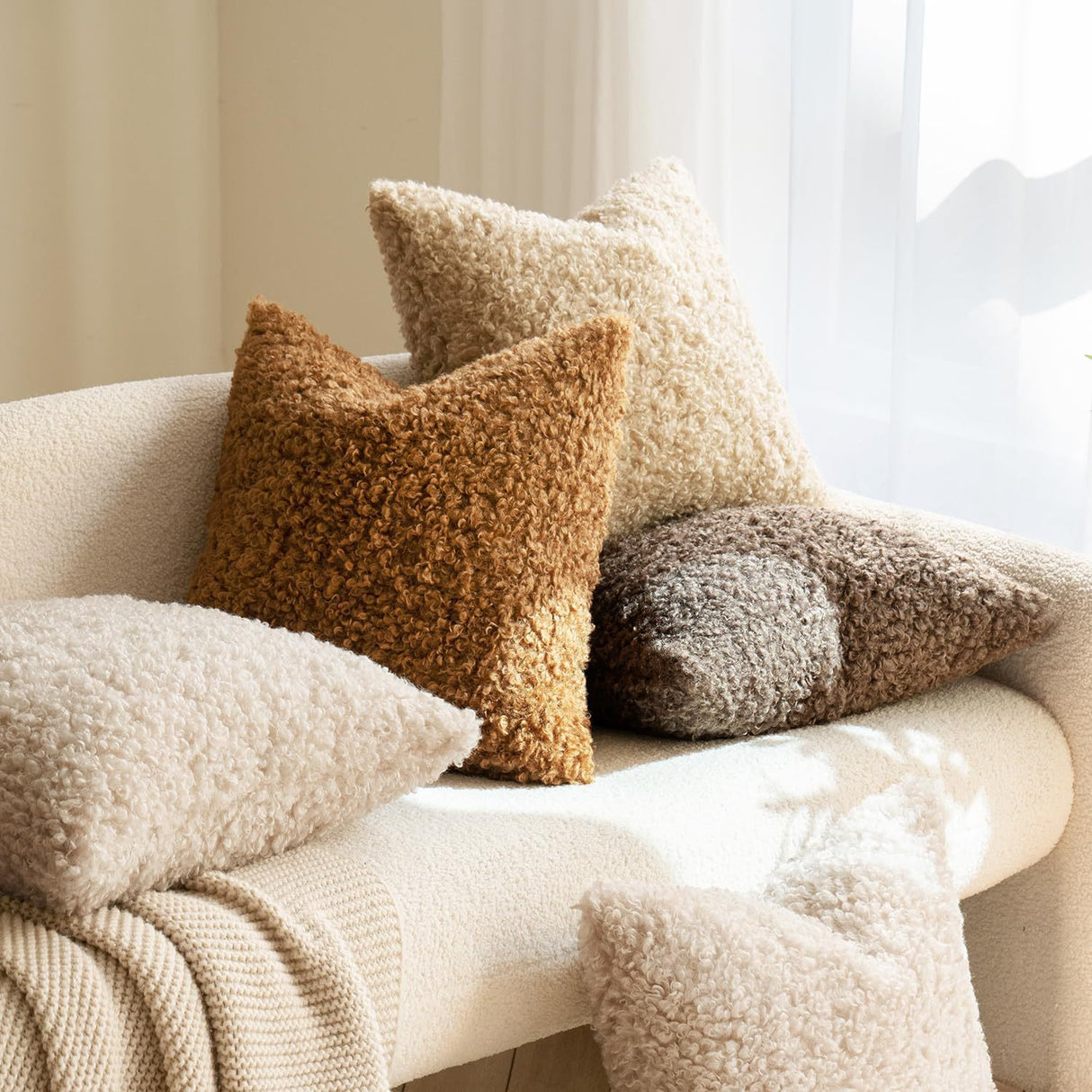 Dunkeld Teddy Boucle Cushion Cover, 2pcs