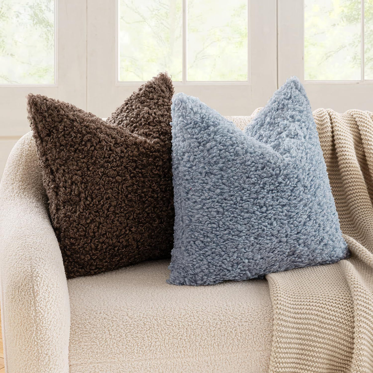 Dunkeld Teddy Boucle Cushion Cover, 2pcs