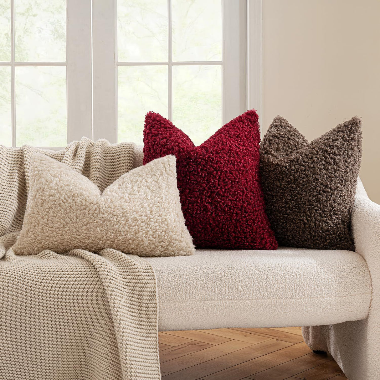 Dunkeld Teddy Boucle Cushion Cover, 2pcs