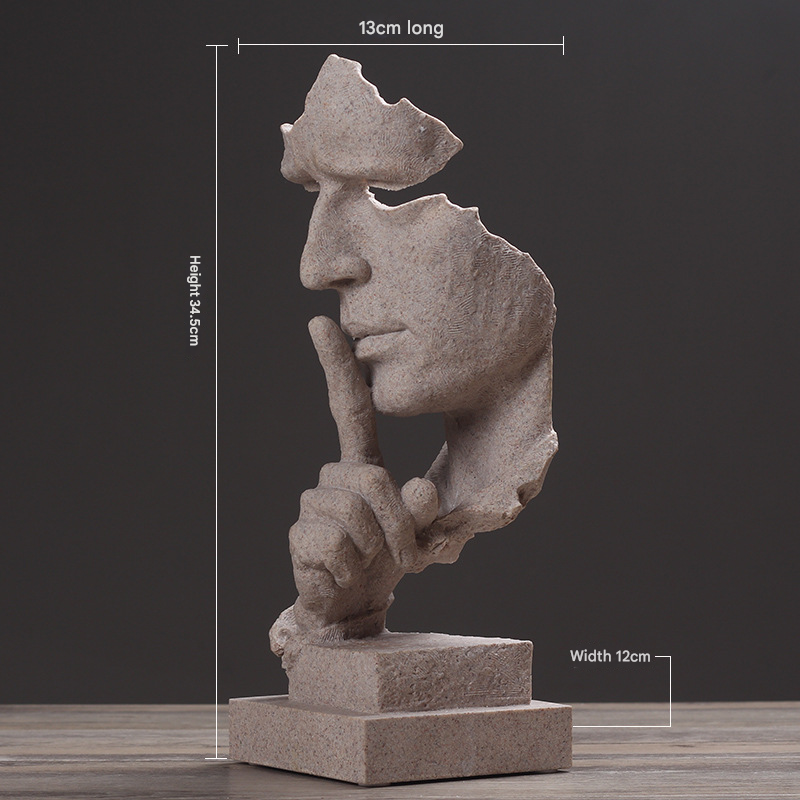 Sandstone abstract silence figure resin sculpture