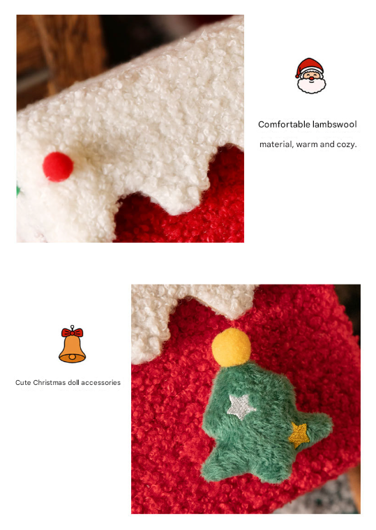 Luxe Plush Christmas Gift Box with Snowy Trim