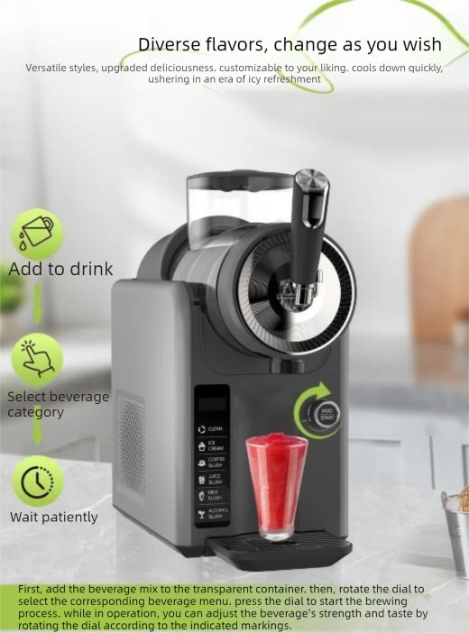 Milkshake and slush drinks made with the benchtop cold drink machine