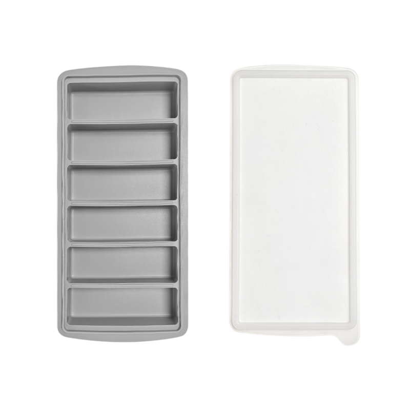 Sustenpass grey silicone tray making long bar ice cubes, two pack