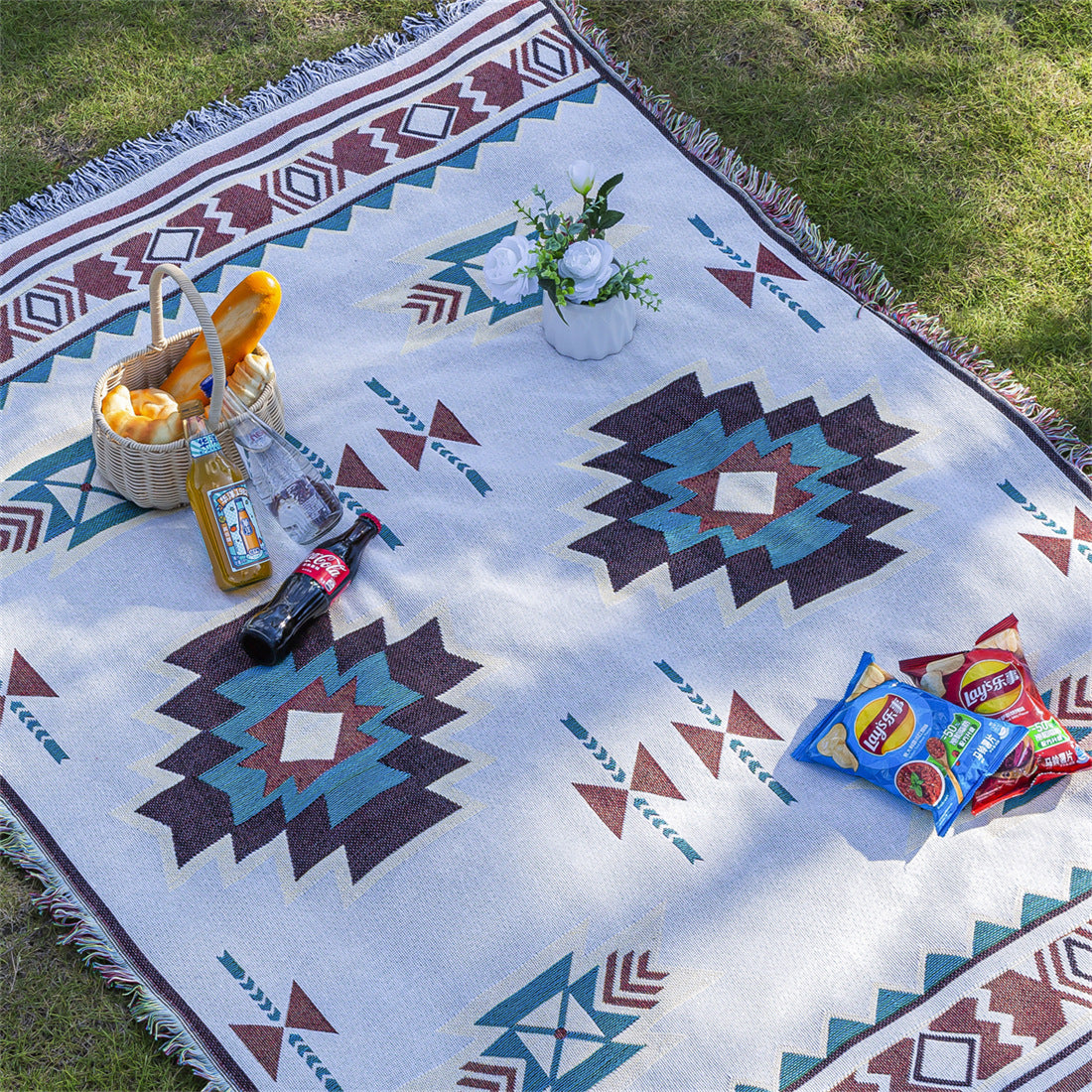 Loweswater Bohemian Picnic Blanket, 90x180cm
