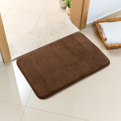Dark brown polyester bath mat 40 x 60 cm with soft dense short pile