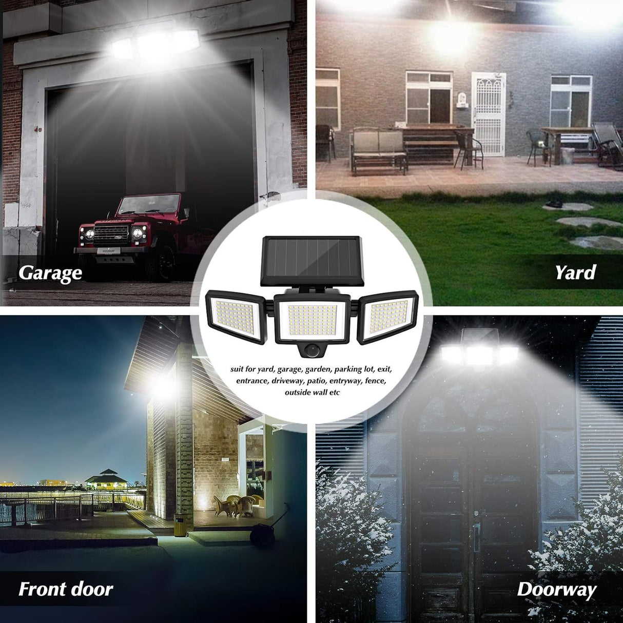 210 LED solar security light 2500 lumen with motion sensor and remote IP65