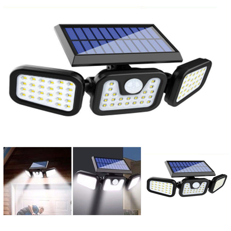 74 LED solar security light with motion sensor and 3 adjustable heads IP65