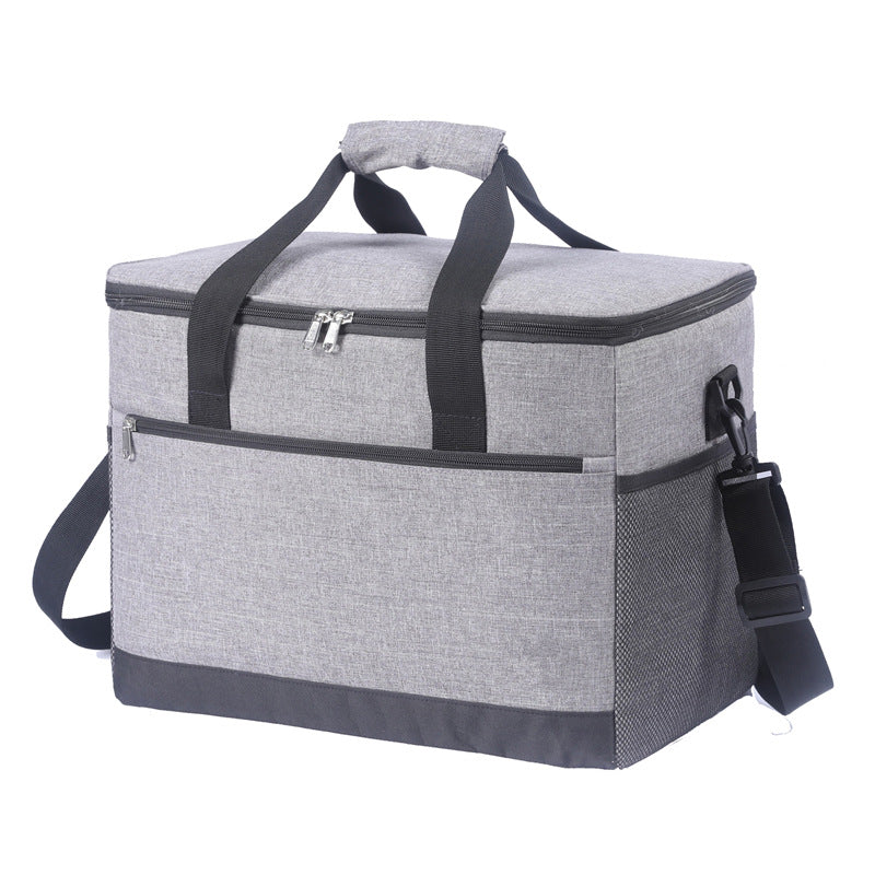 Grey 18 litre Oxford insulated cooler bag with shoulder strap