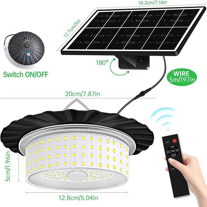 244 LED Solar Motion Sensor Pendant Light IP65 Waterproof Barn and Patio — Allure Home Collections