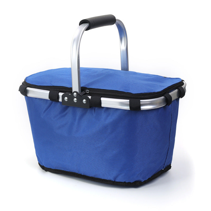 Foldable Insulated Picnic Basket With Zipper Lid & Handle - Modern Minimalist Large Capacity Thermal