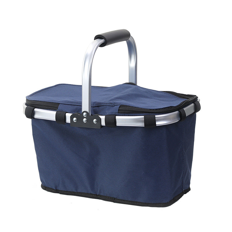 Foldable Insulated Picnic Basket With Zipper Lid & Handle - Modern Minimalist Large Capacity Thermal