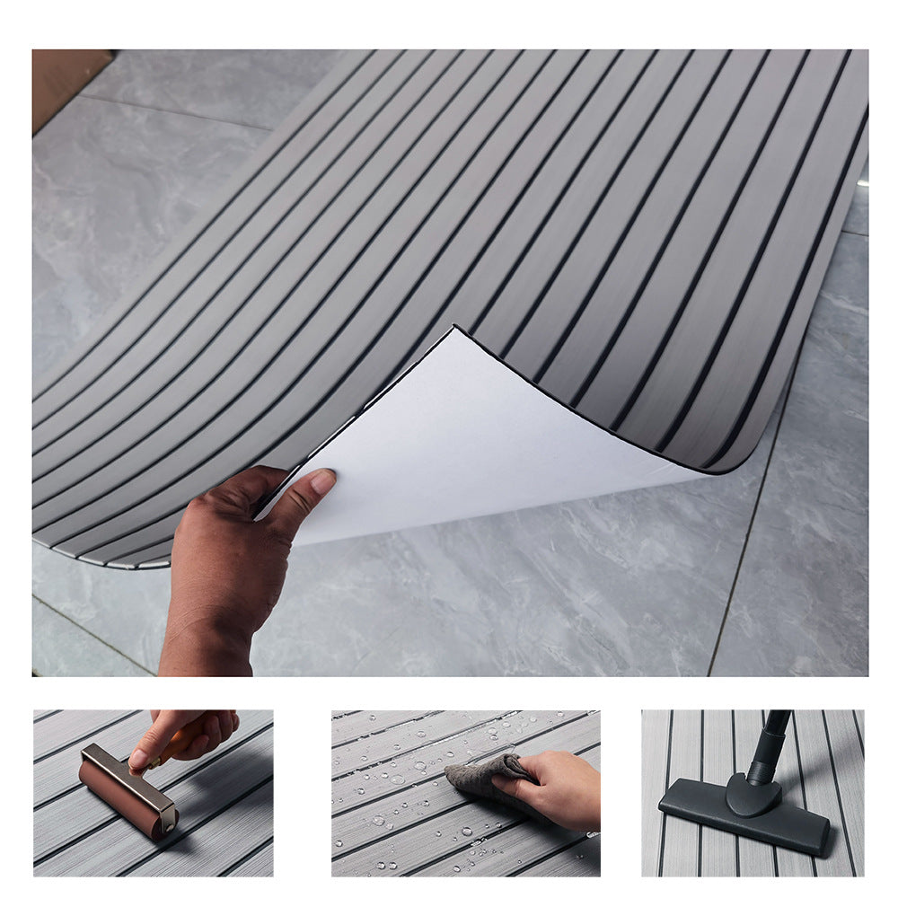 Non slip EVA foam marine decking sheet in grey with black stripes