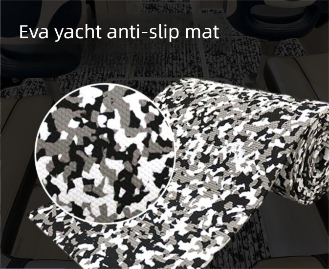 Camouflage Marine Decking Mat, Black and White 250x26cm