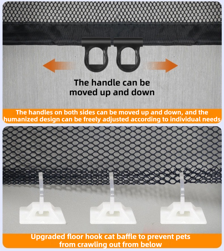 Retractable safety gate one handed latch close up