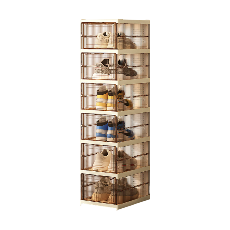 Coleraine Foldable Shoe Storage Organiser, Transparent Brown