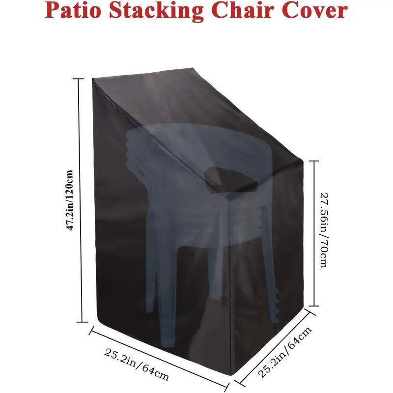 Round Table and Lounge Chair Cover Set, Black 230cm 2pcs
