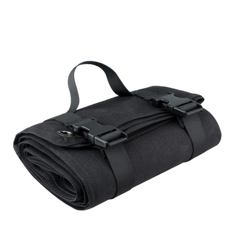 Glenridding roll up ground mat in black 200 x 75cm in 1000D nylon with MOLLE webbing and reinforced staking eyelets