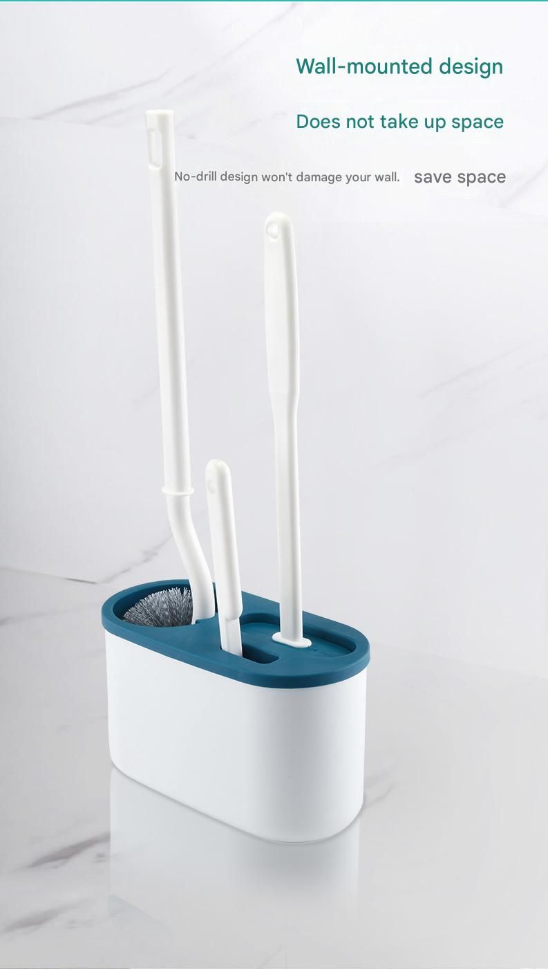 Flat TPR brush reaching under the rim of a toilet bowl