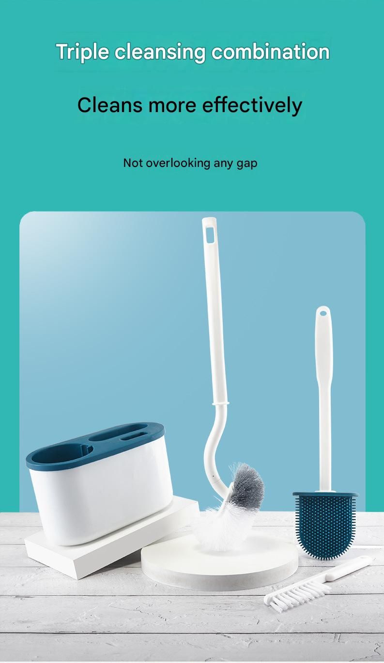 Flat white TPR rim brush shaped for cleaning under the toilet rim