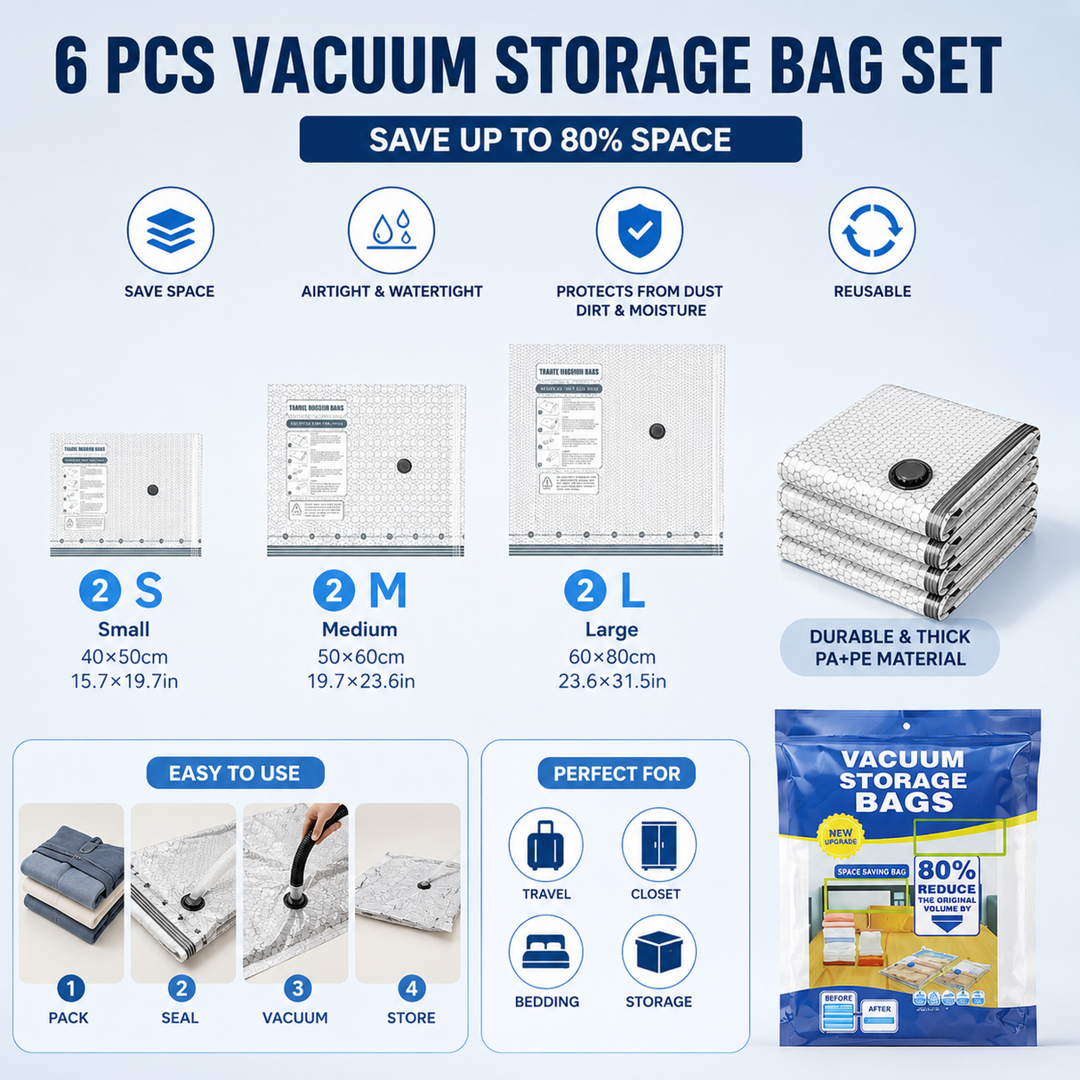 Munich Cordless Handheld Vacuum and Storage Bag Set, 4 in 1, 9000Pa, 7pcs
