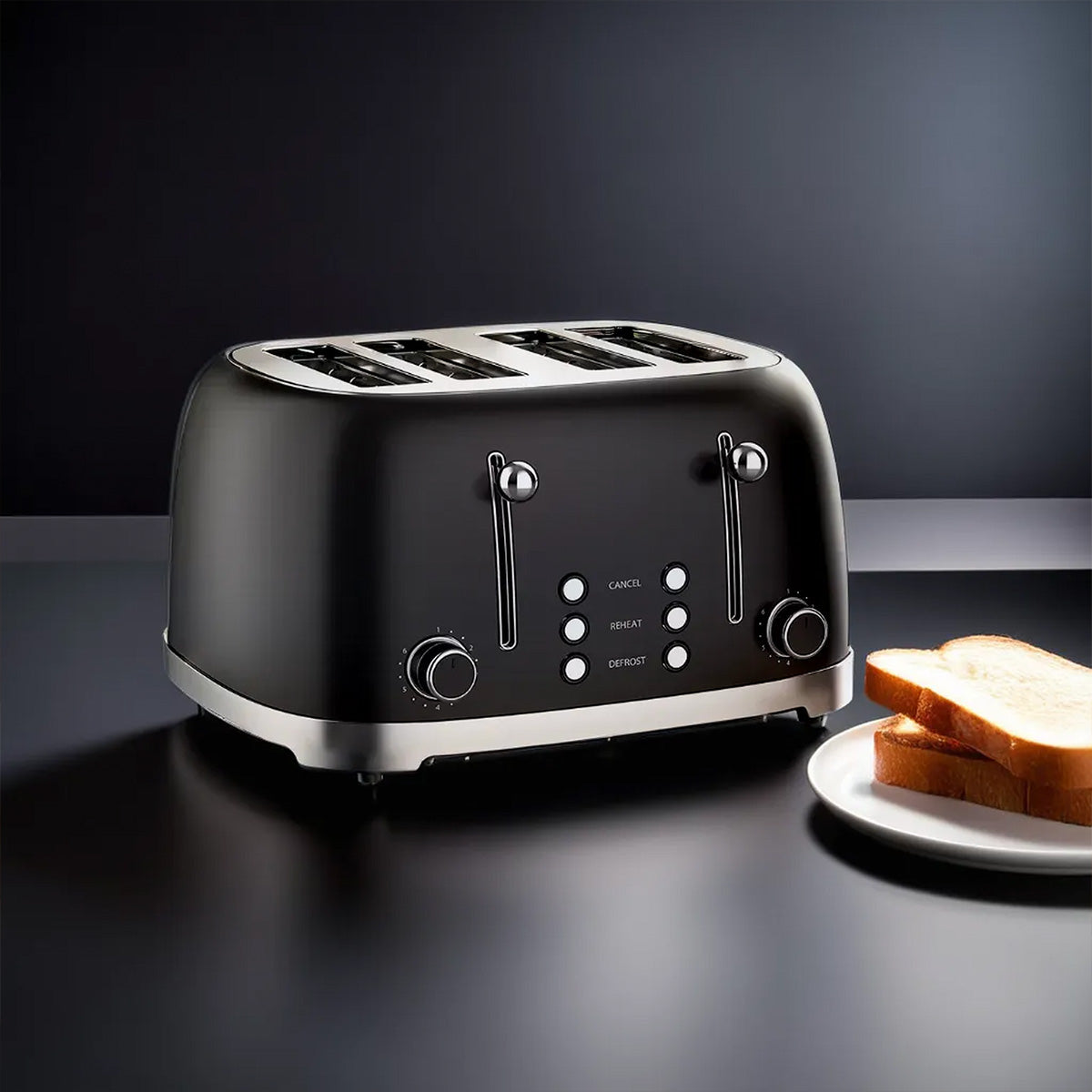 Underside of the toaster showing inbuilt cord storage