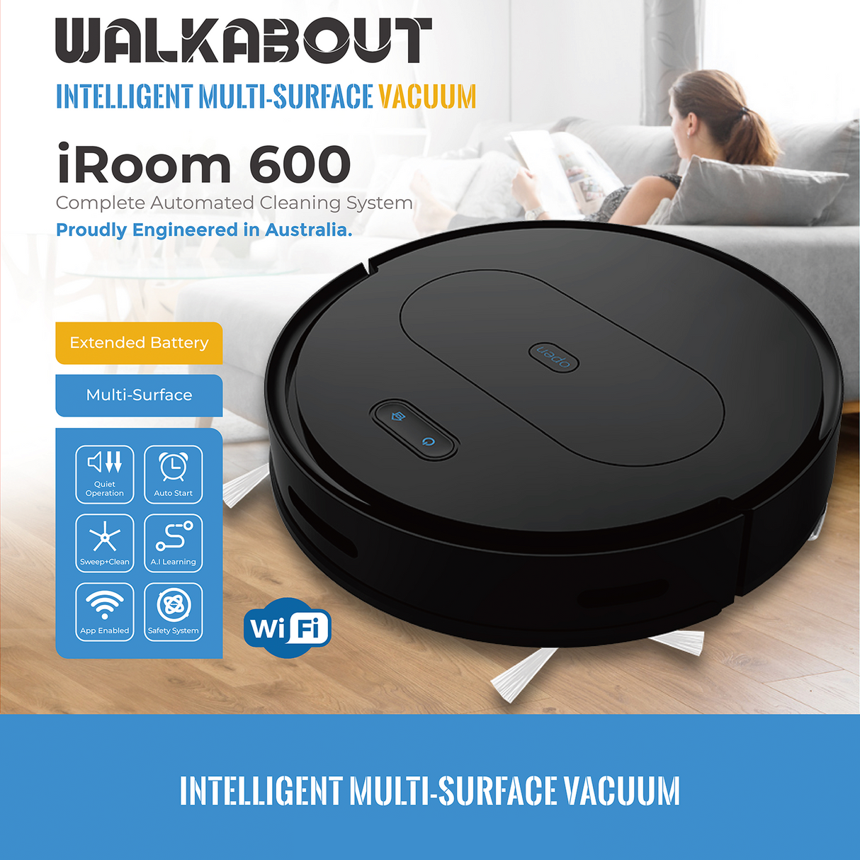 Wolfsburg Smart Robot Vacuum and Mop, App Control