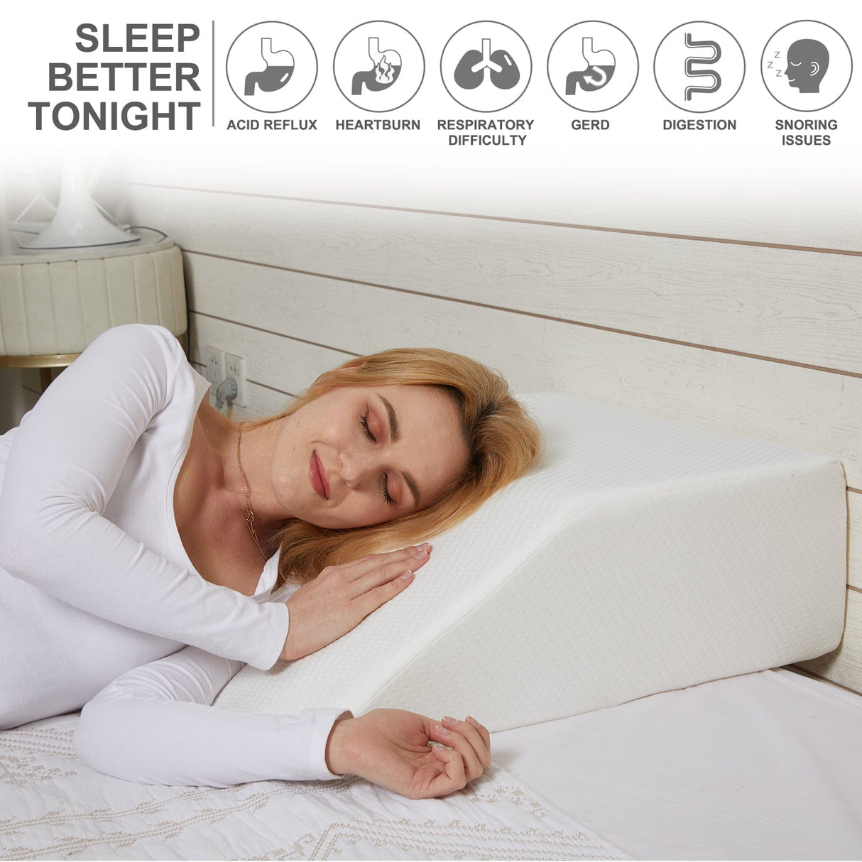 Memory Foam Bed Wedge Leg Support and Elevation Pillow — 4-in-1 Versatile — Allure Home Collections