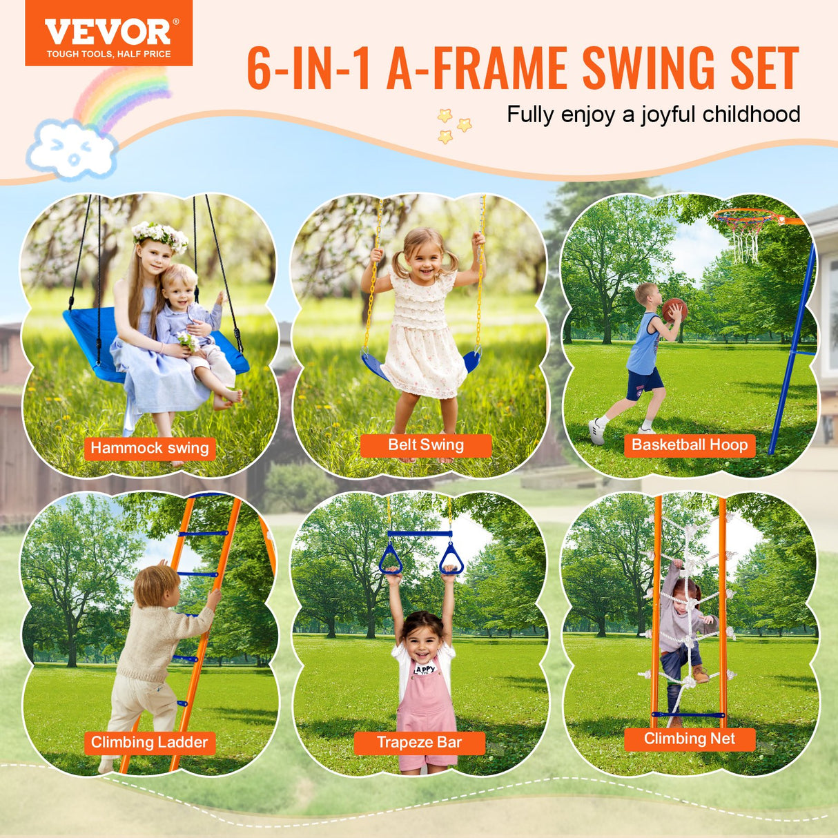 Swing set A-frame full view