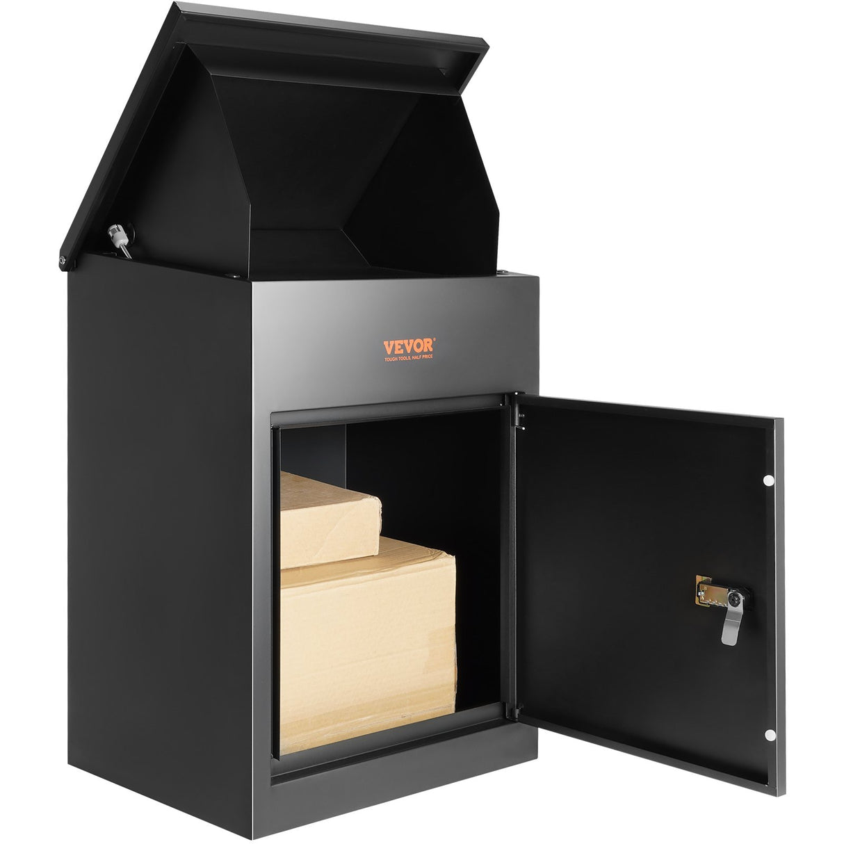 Steel wall mounted parcel mailbox with combination lock