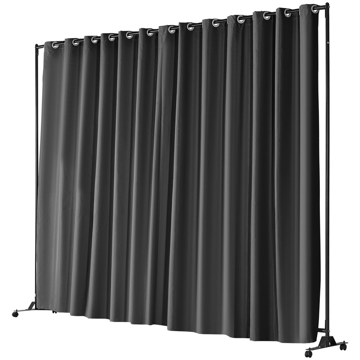 Omeo Portable Room Divider with Wheels, Black view 11