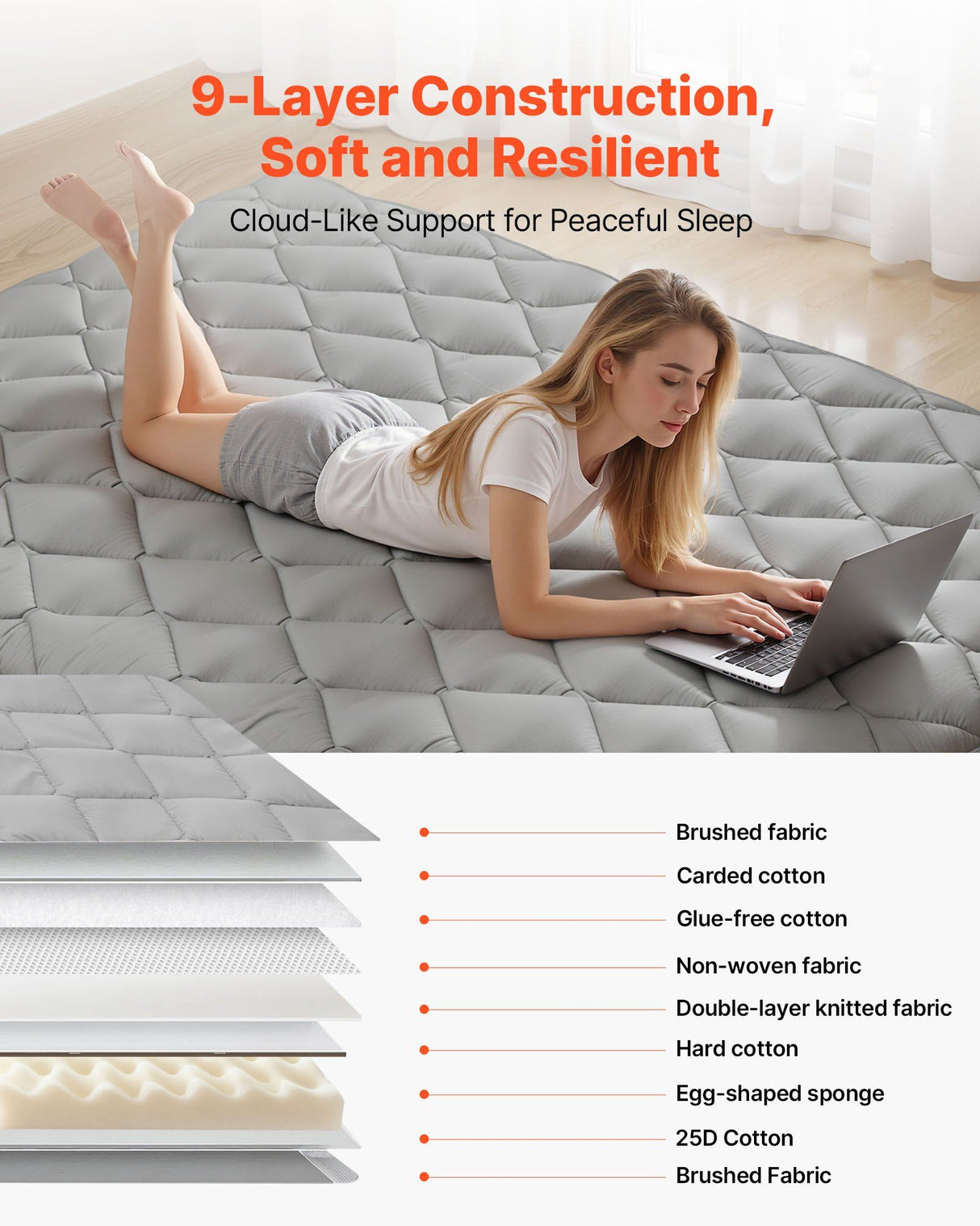 Mission Beach Foldable Tatami Mattress, Grey
