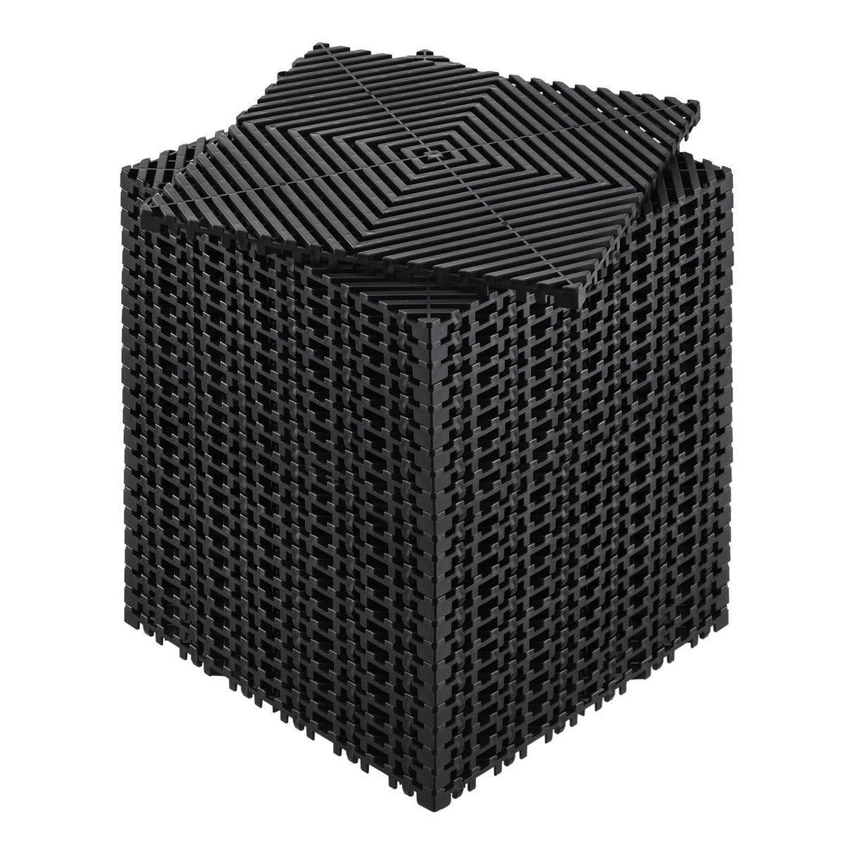 Klausen black polypropylene interlocking drainage floor mat tiles