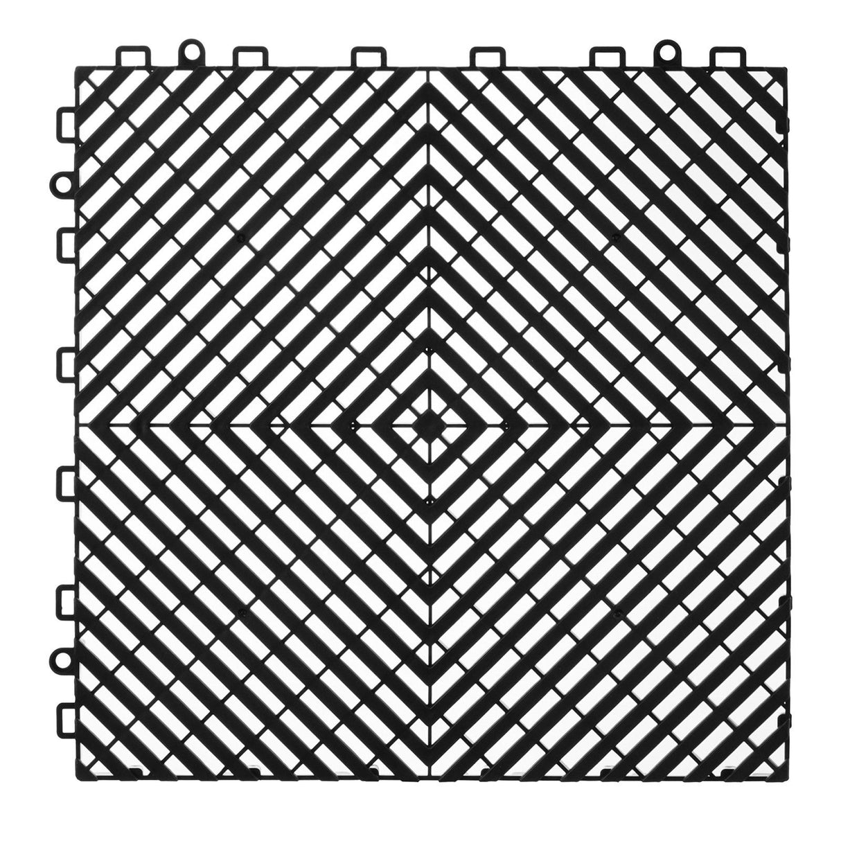 Klausen Interlocking Drainage Floor Mat, 31x31cm, PP, Black, 24pcs