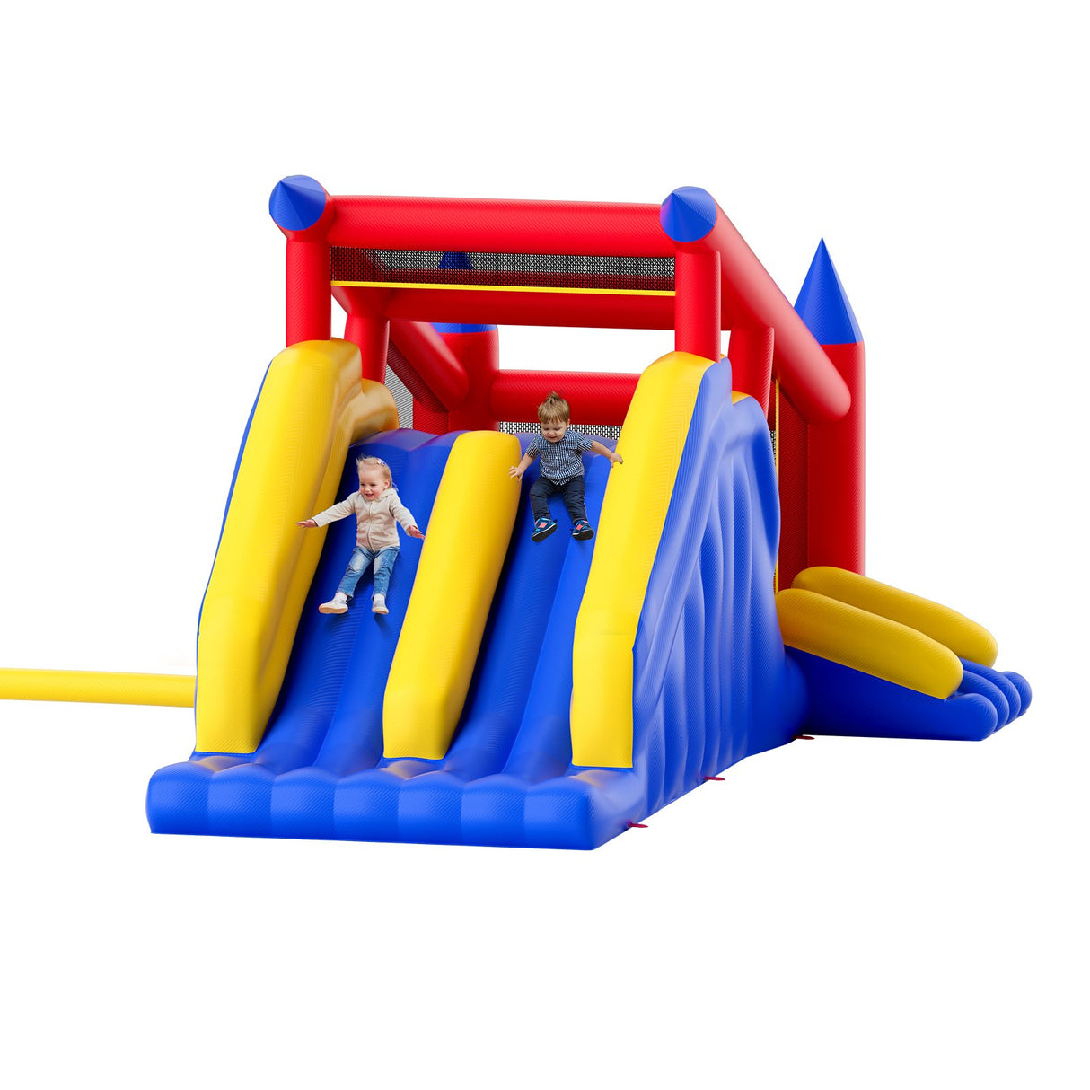 Inflatable bounce house with slide