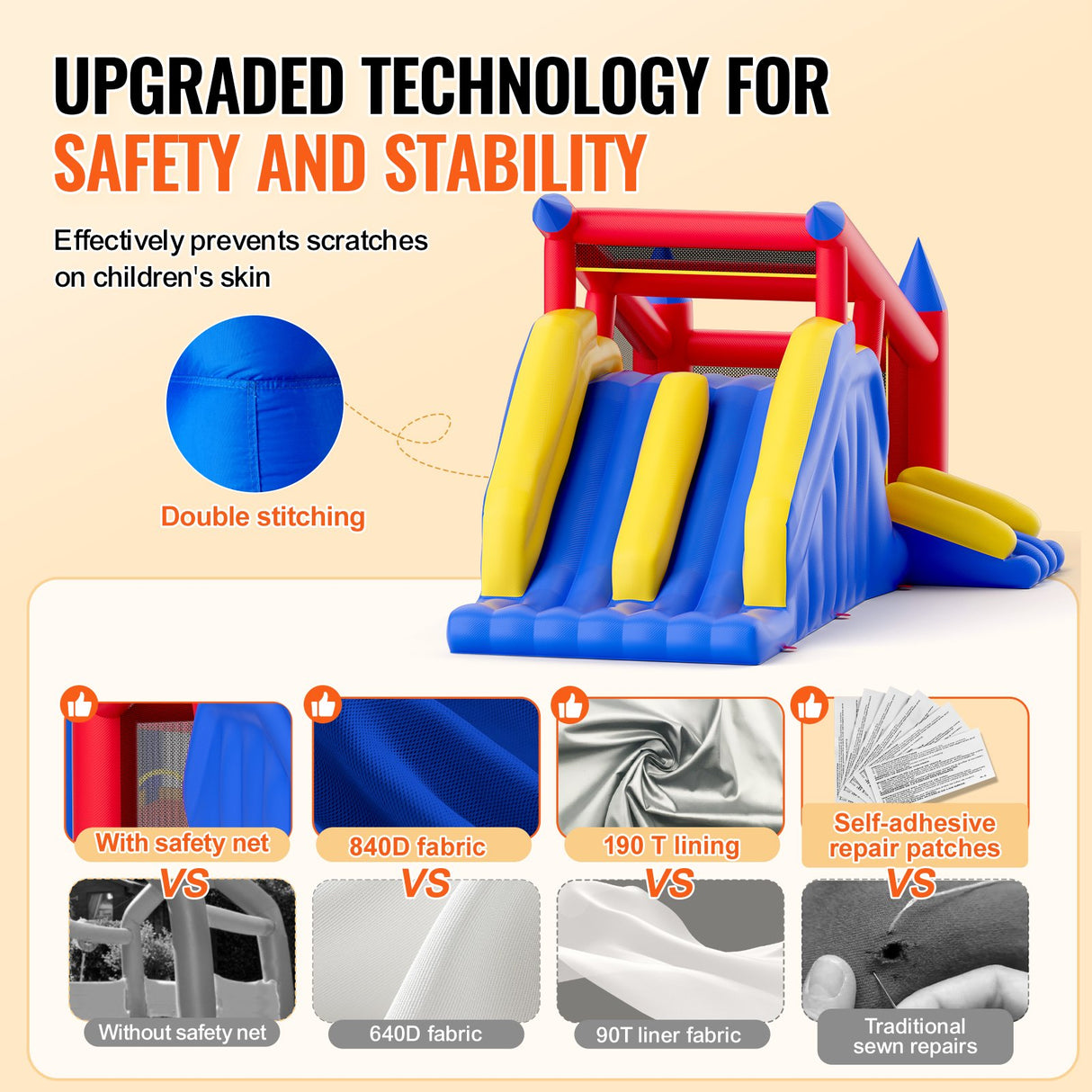Dual slide rails detail