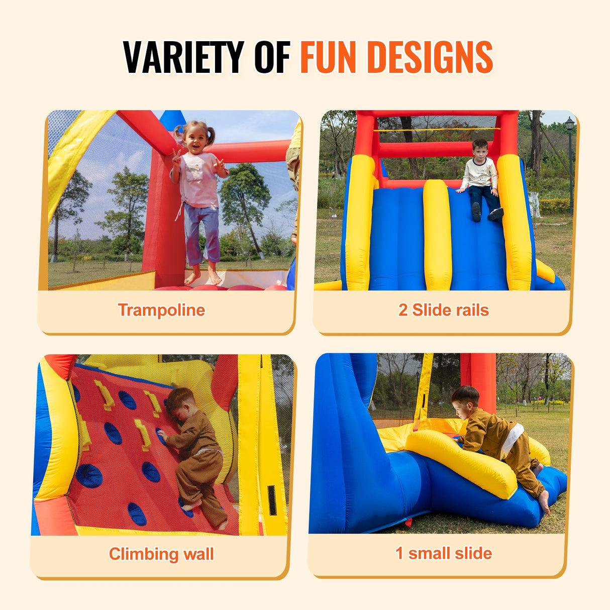 Bounce house jumping area interior