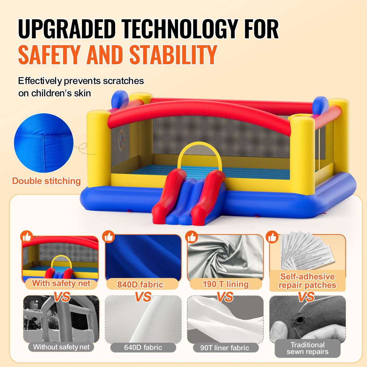 Slide detail on the bounce house