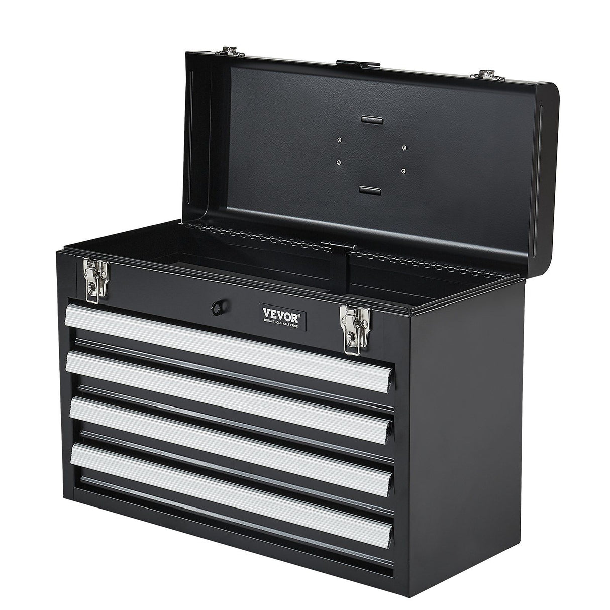 Portable Metal Tool Box 20.5 Inch 3 Drawer Black