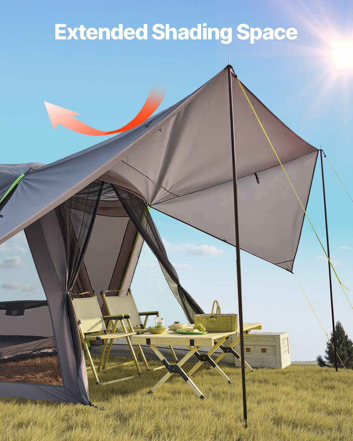 Baena SUV Camping Tent, 3 x 3m, 5 to 8 Person, Waterproof