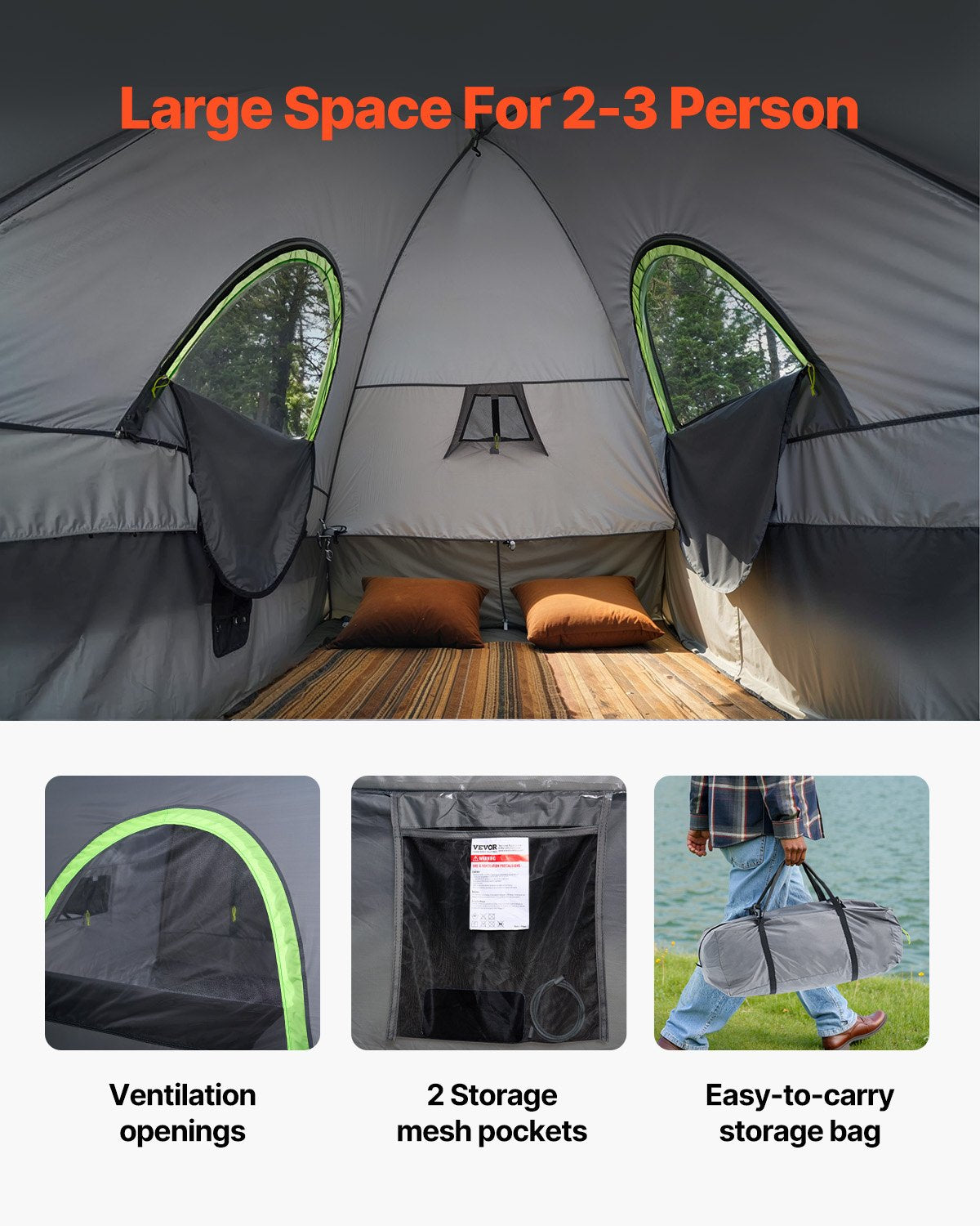Ricken Pickup Truck Bed Tent, 8.0 to 8.2ft, 2 to 3 Person