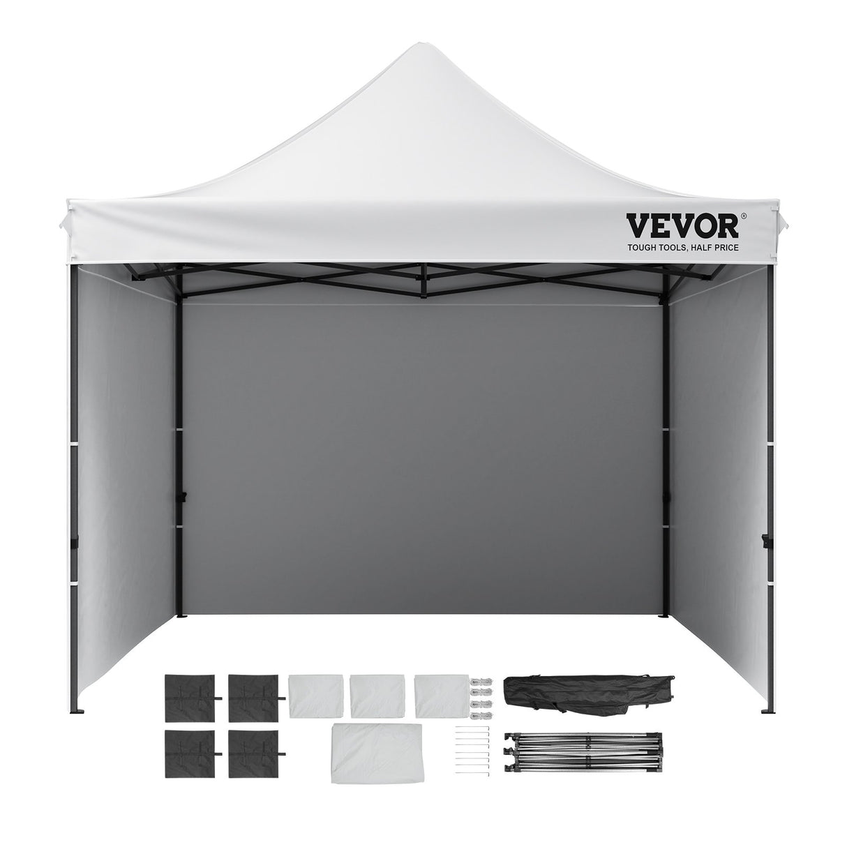 Folded gazebo packed inside its wheeled storage bag