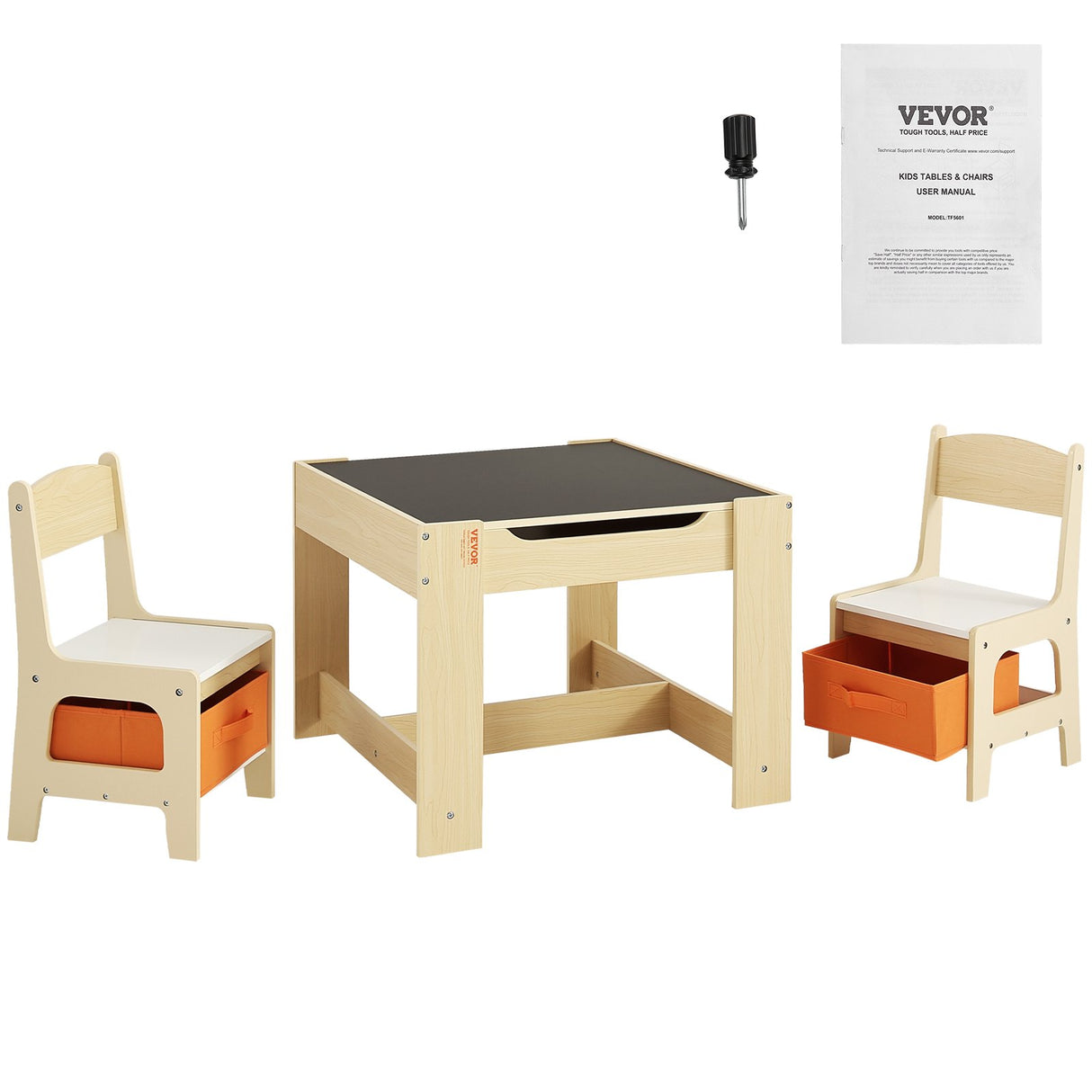 Kids wooden activity table and chair set with storage boxes