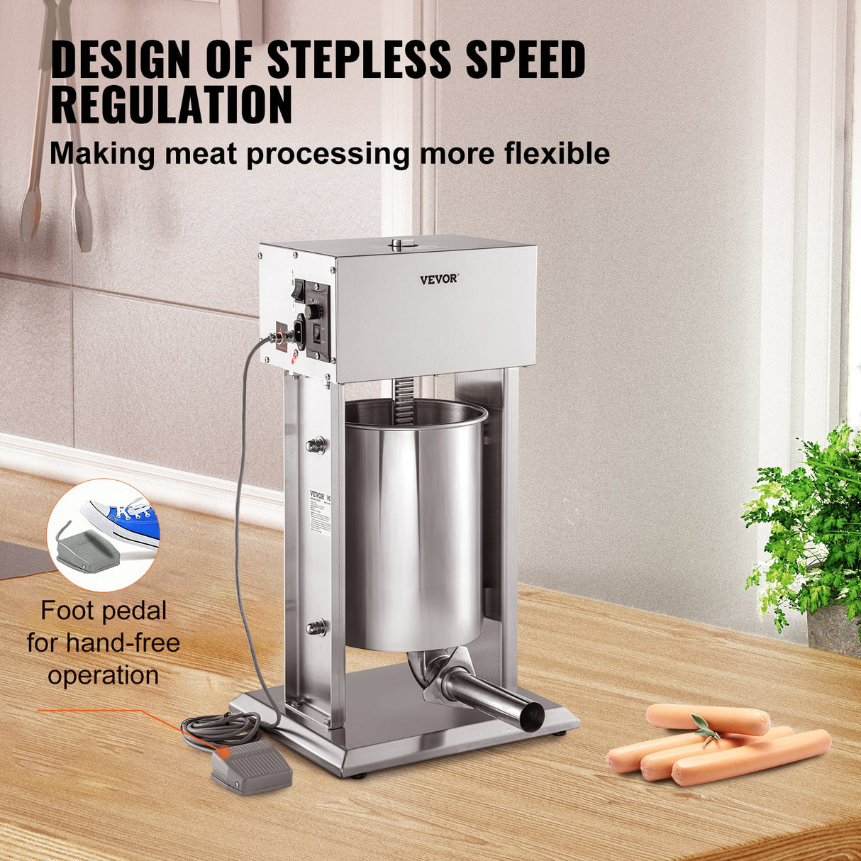 15 L stainless steel barrel of the electric sausage stuffer