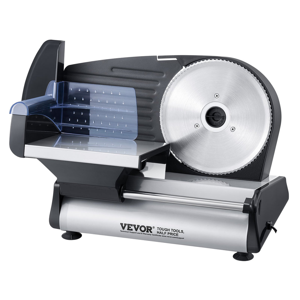 Electric meat slicer with 190 mm stainless steel blade and 180 W motor