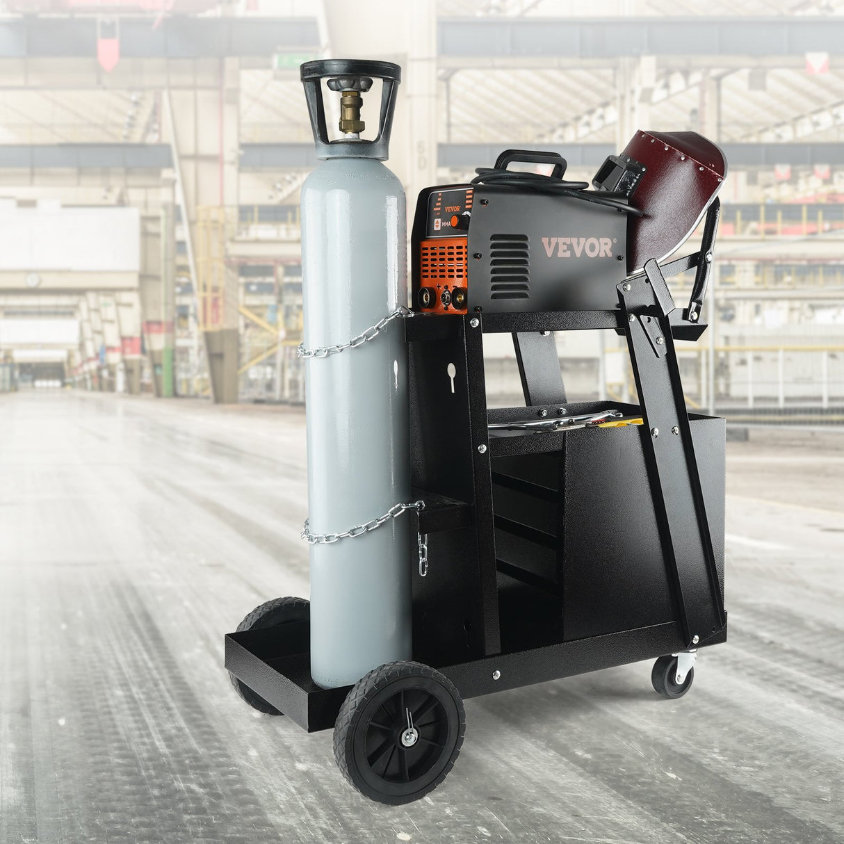 Welding Trolley Cart 2 Tier 4 Drawer With Gas Bottle Storage