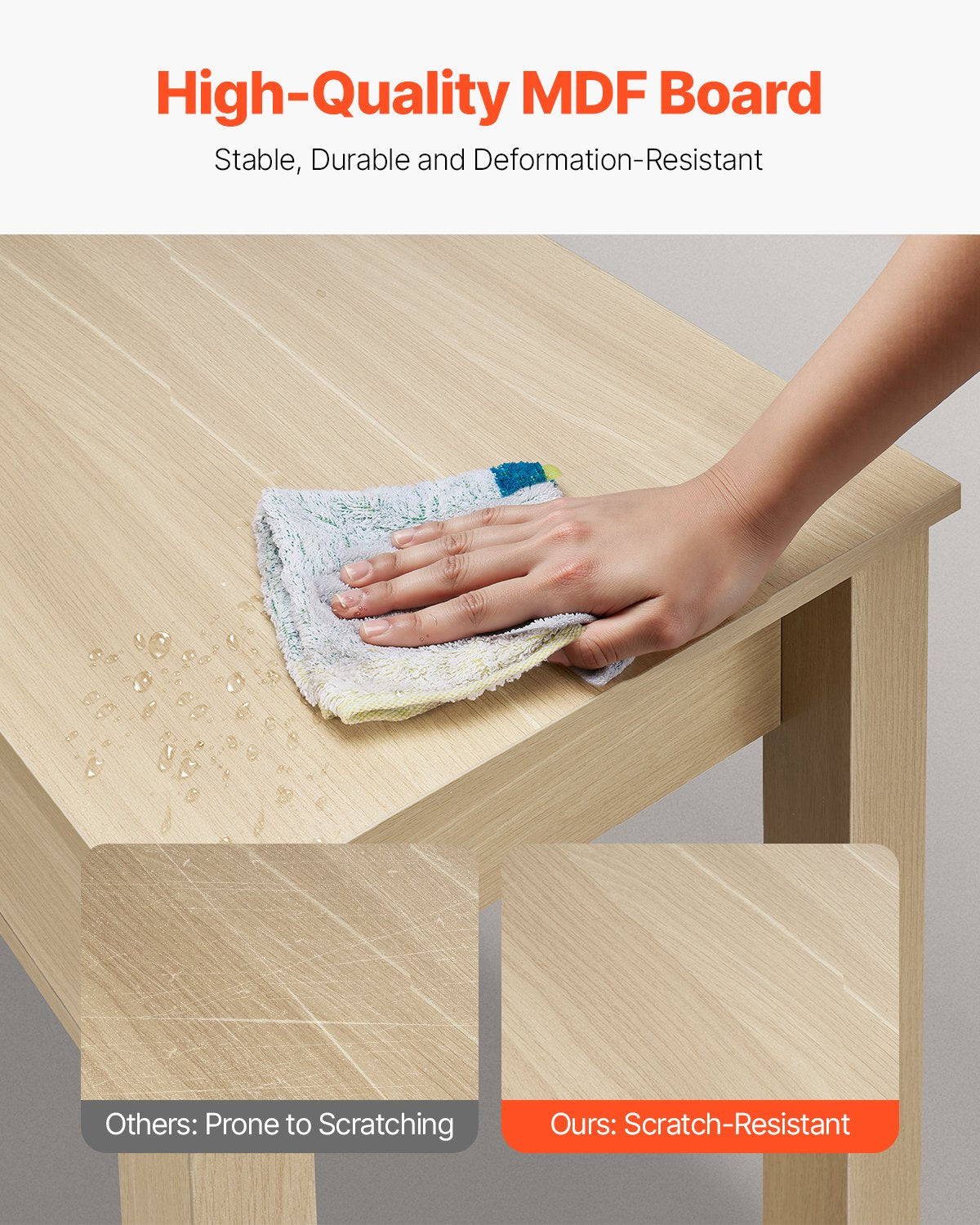 VEVOR Small Desk with Drawer Kids Desk for Bedroom Simple Study Table Light Wood