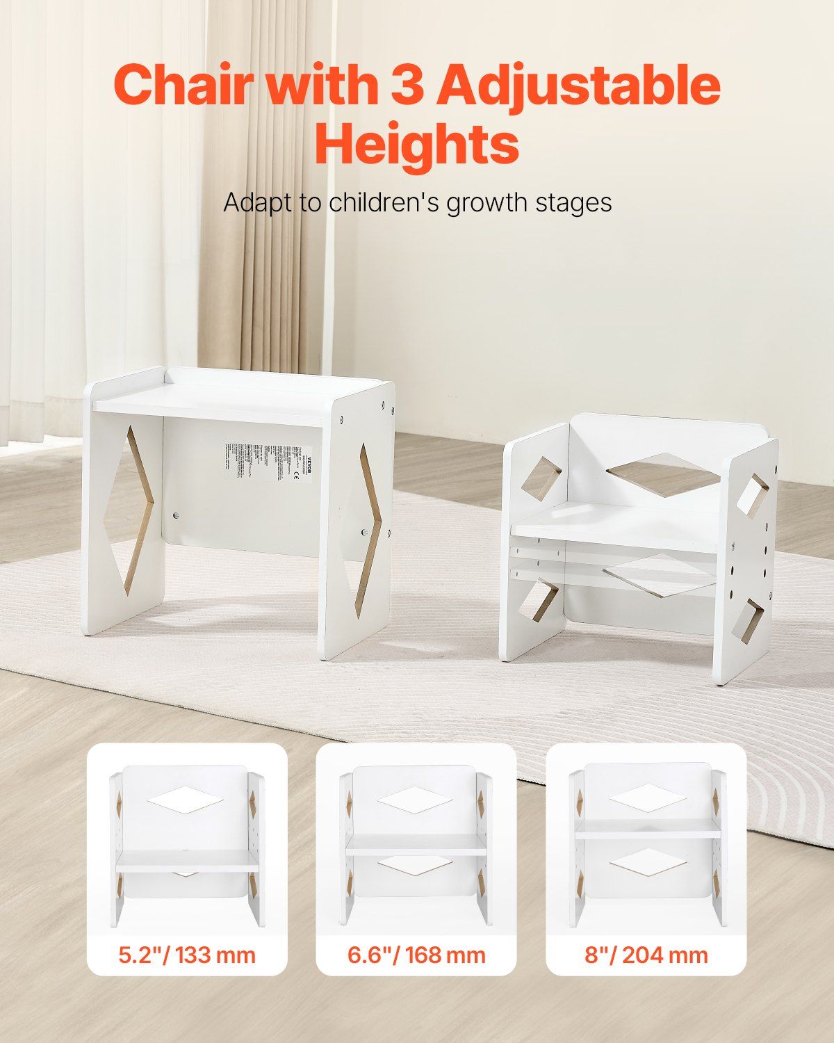 Montessori Weaning Table and Chair Set, White - view 5