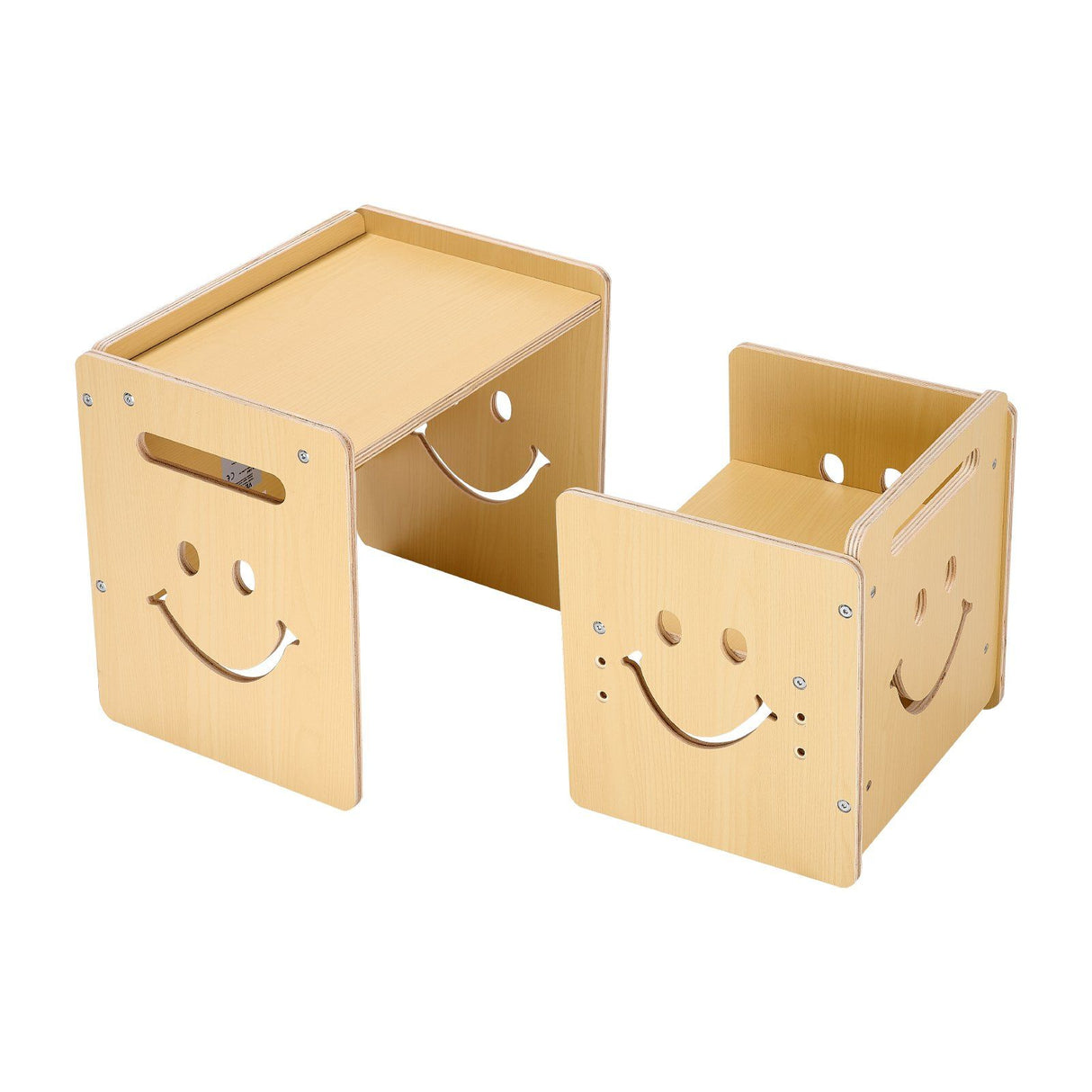 Montessori Weaning Table and Chair Set with Chalkboard, Natural - view 1